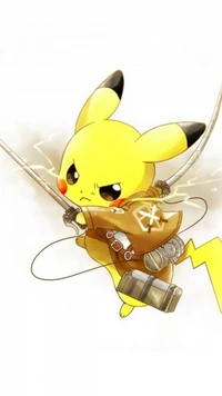 Pikachu determinado pronto para a batalha