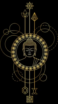 abstract, art, buddha, design, golden