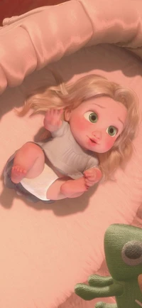 bébé, princesse bébé, bébé raiponce, mignon, disney