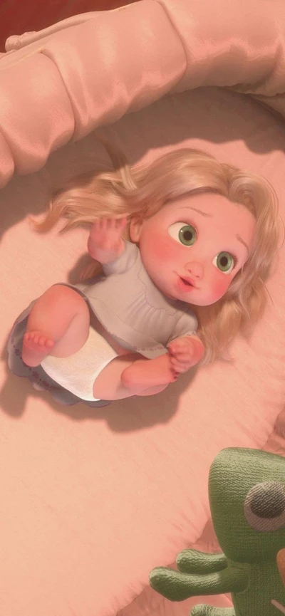 bebé, princesa bebé, bebé rapunzel, lindo, disney