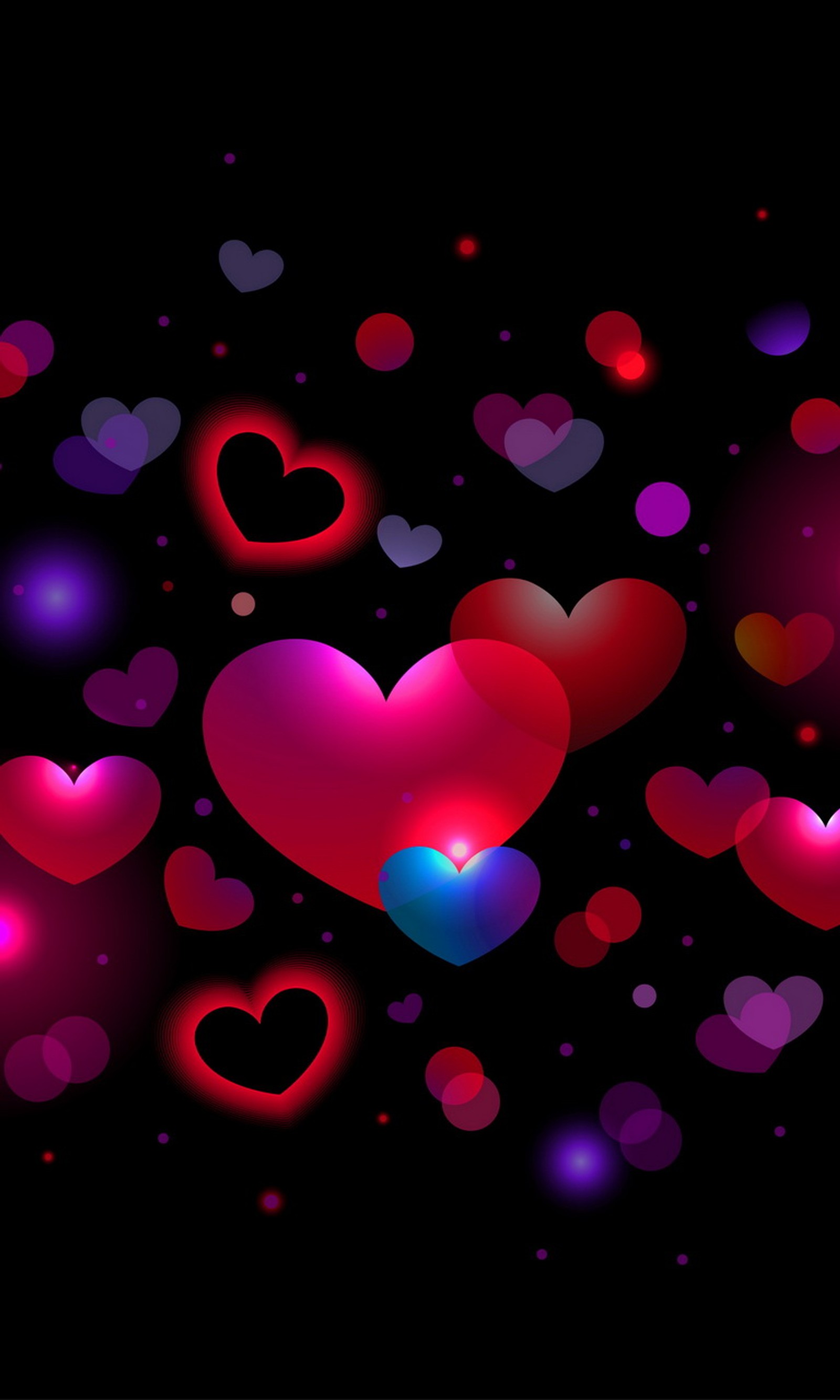 Скачать обои abstractlove, цветной, сердца, pink blue background