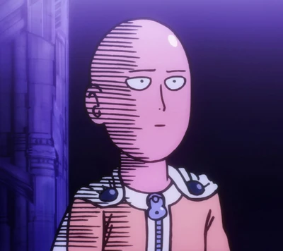 Determined Expression of Saitama from One Punch Man