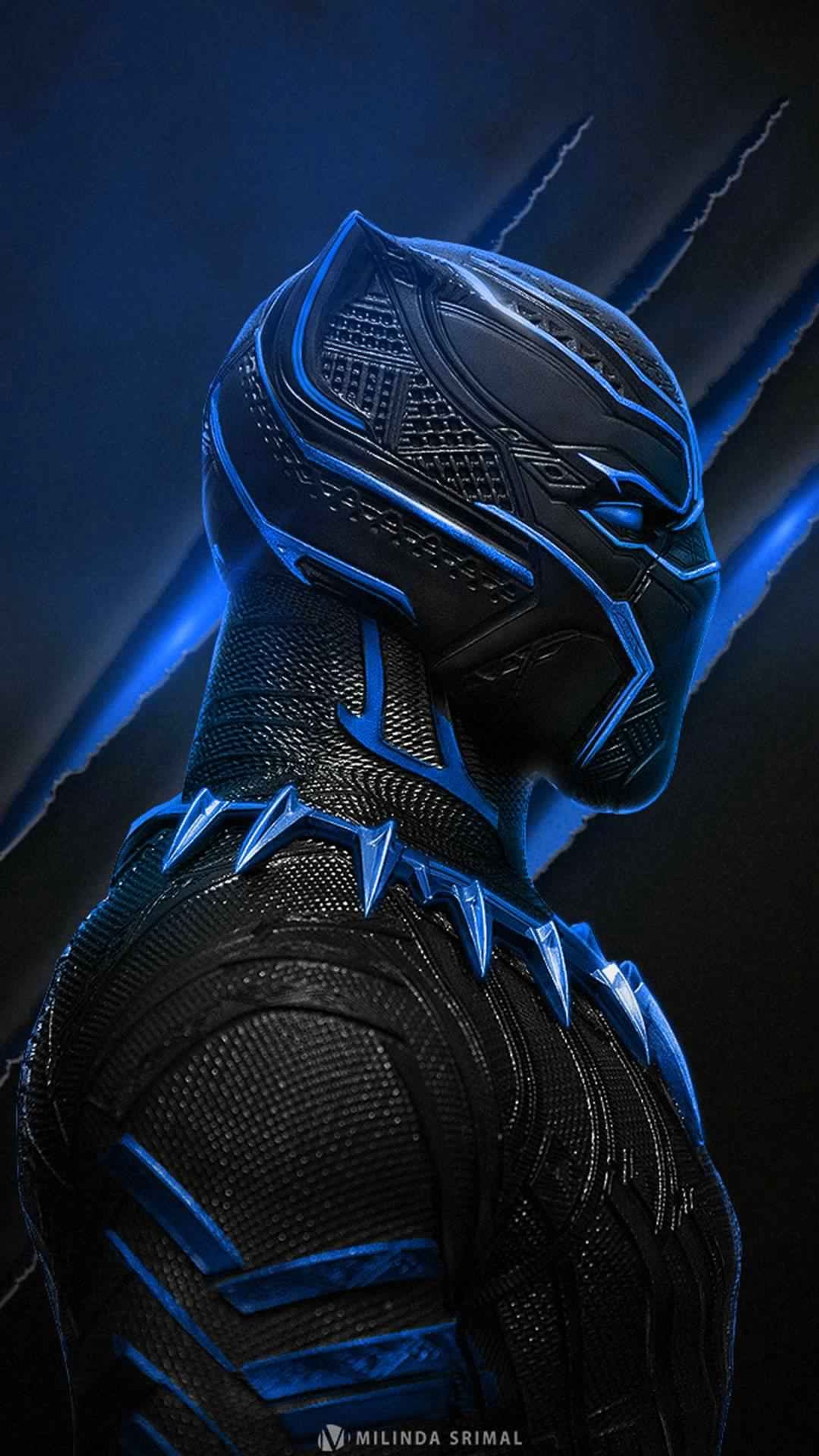 A close up of a person in a black panther costume (blackpantha, bule)