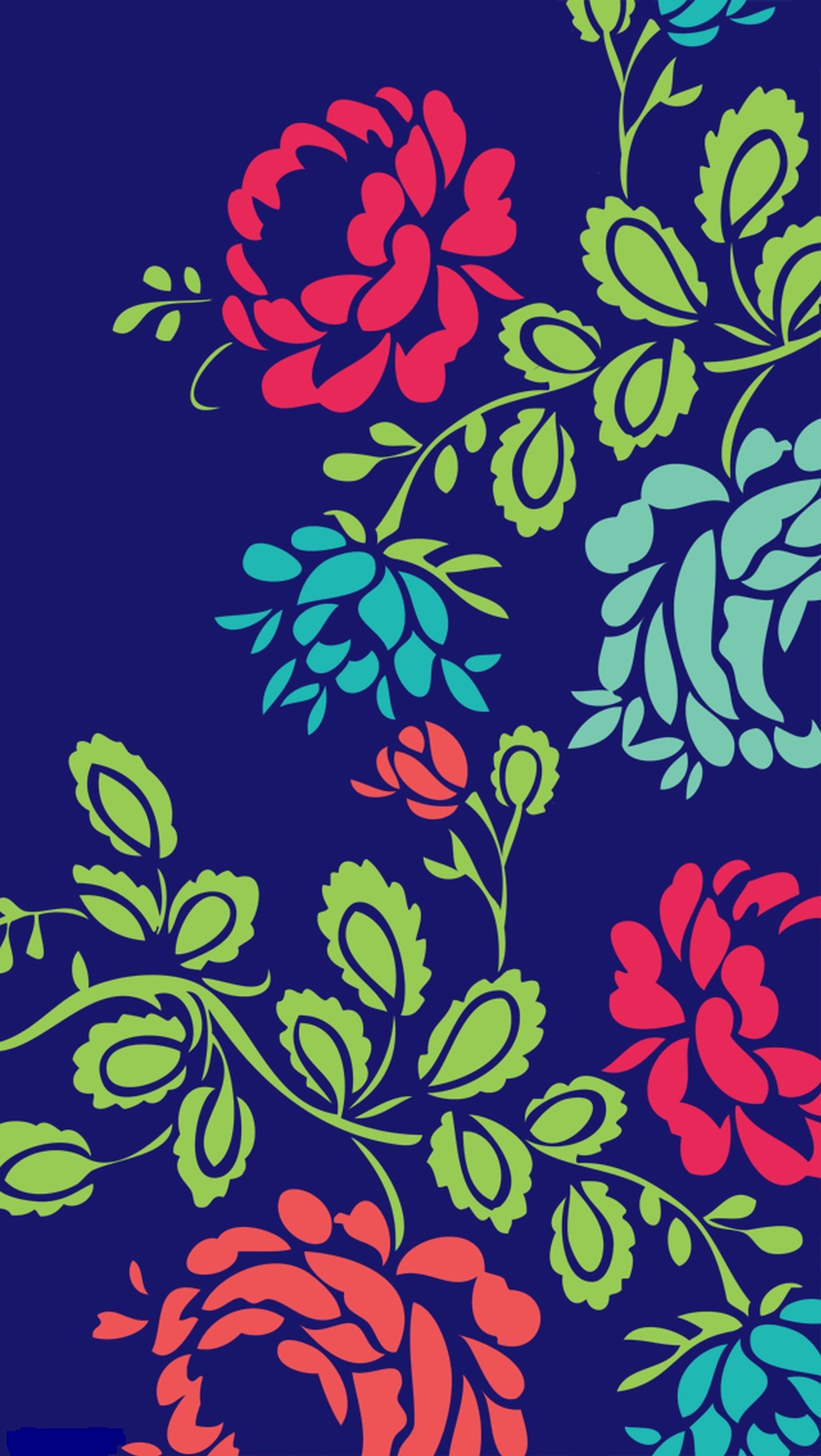 Brightly colored flowers on a dark blue background with a blue background (flowers, on blue)