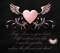 background, heart, keep love, pink hearts, quote wallpaper