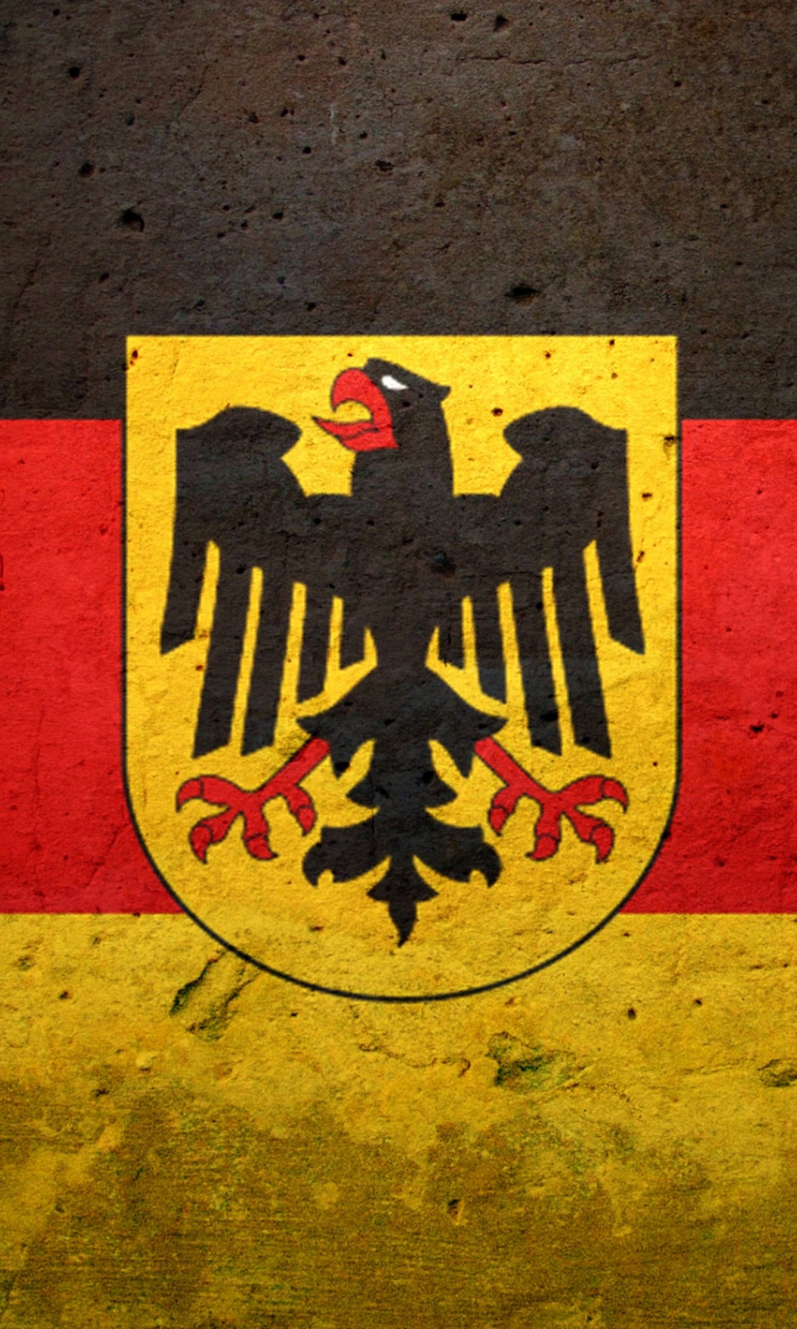 Nahaufnahme einer deutschen flagge mit einem vogel darauf (fahne, deutsch, deutschland)