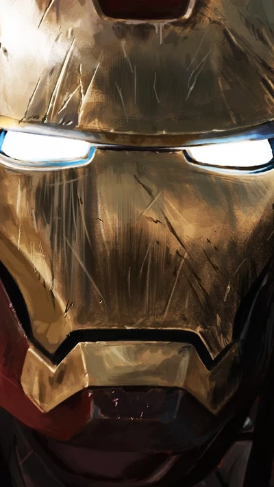 Close-Up of Iron Man's Helmet: A Marvel Superhero Icon