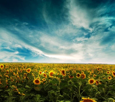 natur, nexus, sunflowers landscape, hintergrundbild