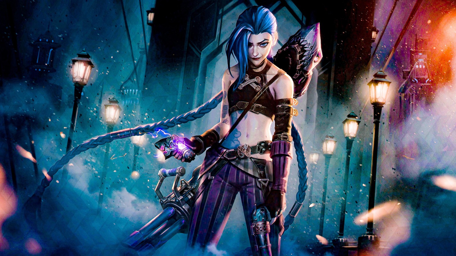 Baixar papel de parede jinx, irado, arcane league of legends, colorido, filmes