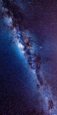 Electric Blue Nebula Illuminating the Milky Way Galaxy