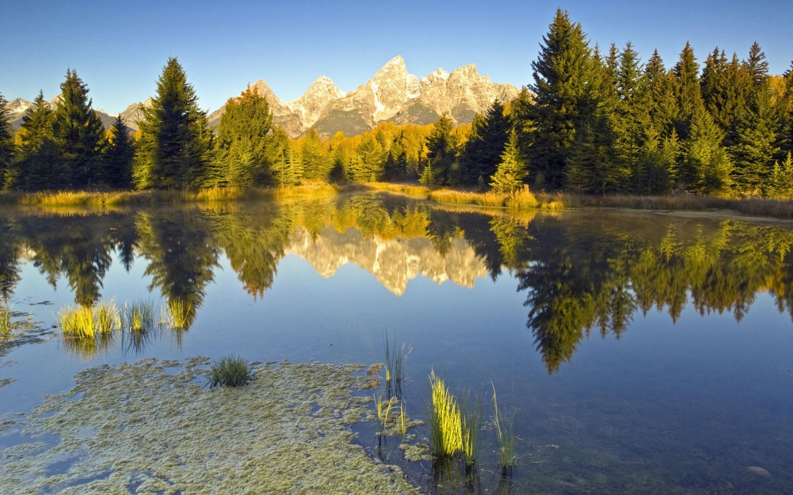 Uma vista de um lago com uma montanha ao fundo (reflexo, natureza, água, wild, reserva natural)