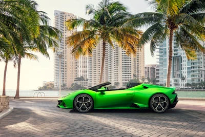 Lamborghini Huracán Spyder verde vibrante en el Salón del Automóvil de Ginebra