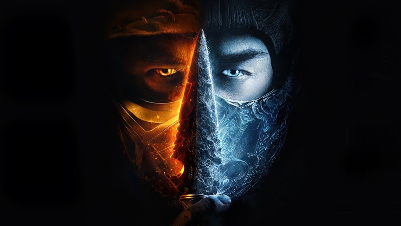 Крупный план человека, держащего нож на темном фоне (mortal kombat, скорпион, sub zero, кунай, kunai)