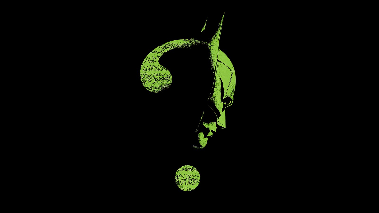 Arafed image of a man with a green glow on his face (the batman 2022, movie, batman, question mark)