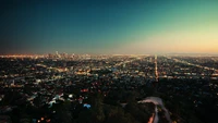 Horizon nocturne de Los Angeles : un horizon urbain époustouflant