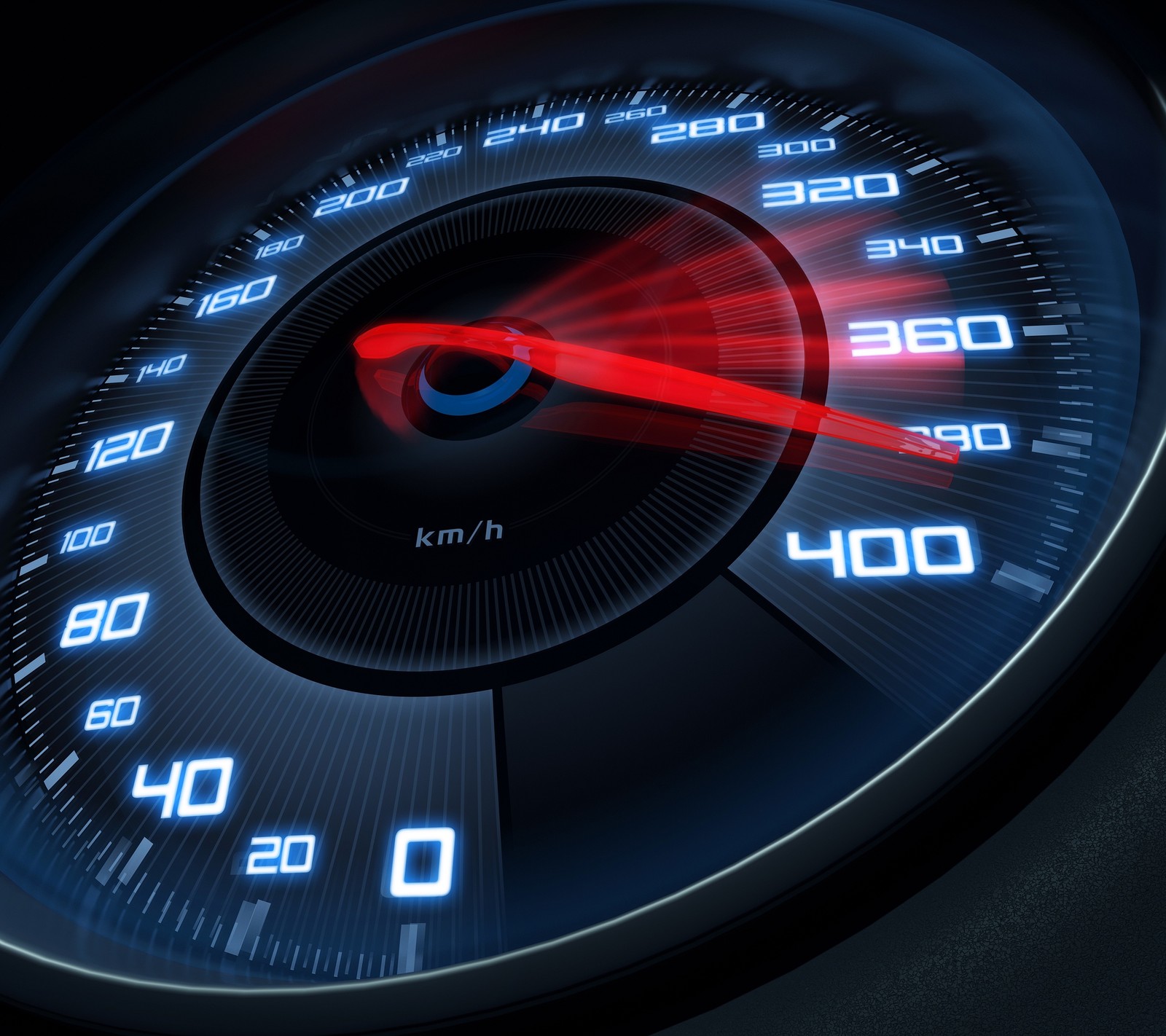 A close up of a speedometer with a red light on it (car, fast, number, speed)