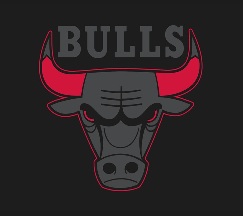 Логотип bulls на черном фоне с красными рогами (dfg, fds)