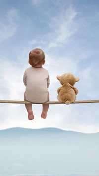 cute, love, friends forever, teddy bear, kids wallpaper