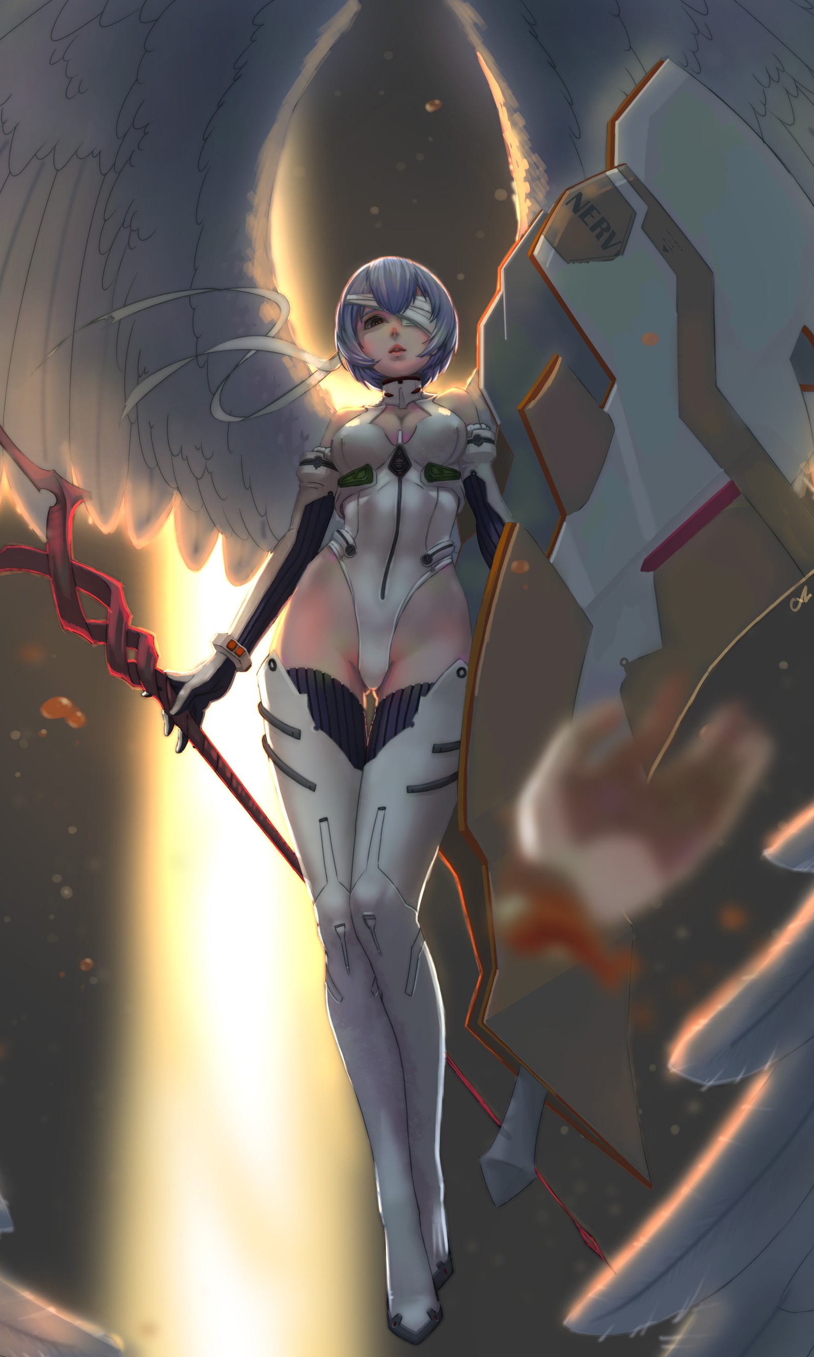 Descargar fondo de pantalla ángel, anime, ayanami, evangelion, rei