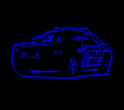 car, neon, police car