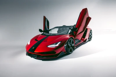 Lamborghini Centenario Roadster: Удивительный шедевр суперкара в красном и черном