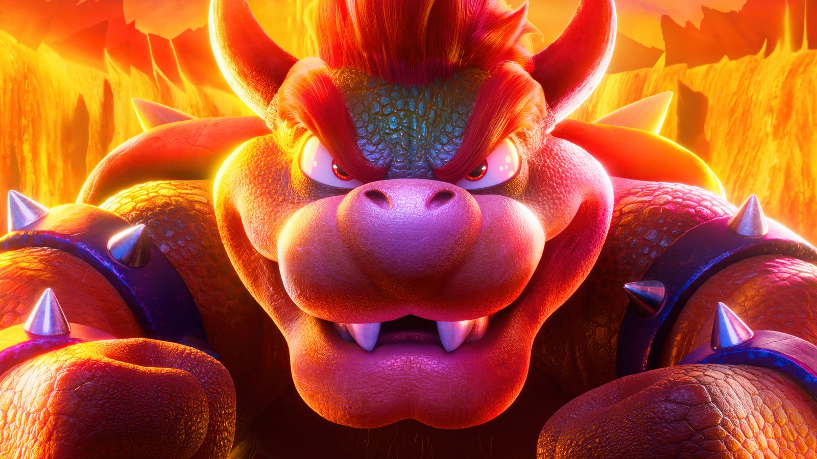 Um close de um donkey da nintendo com um moicano na cabeça (bowser, os super mario bros, the super mario bros, filme, 2023)