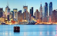 Stunning Daytime Skyline of Jersey City Reflecting the Iconic Manhattan Metropolis