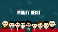 Art minimal des personnages de "La Casa de Papel": un hommage à la série Netflix