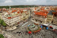 old town square, prague castle, town square, city, urban area