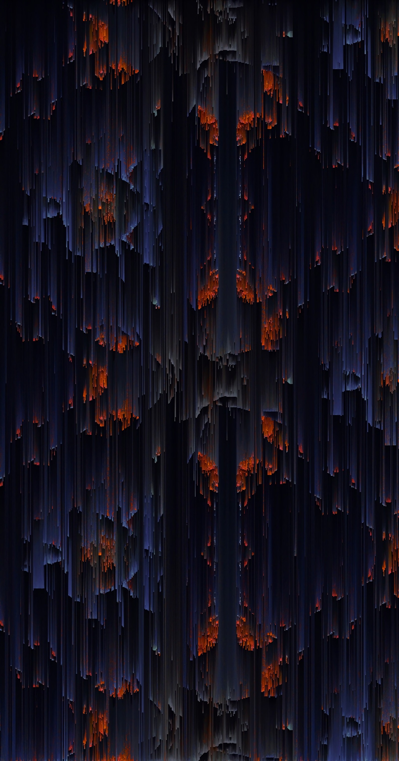 Arafed image of a dark blue and orange background with a lot of small lights (blue, light, orange, line, wood)