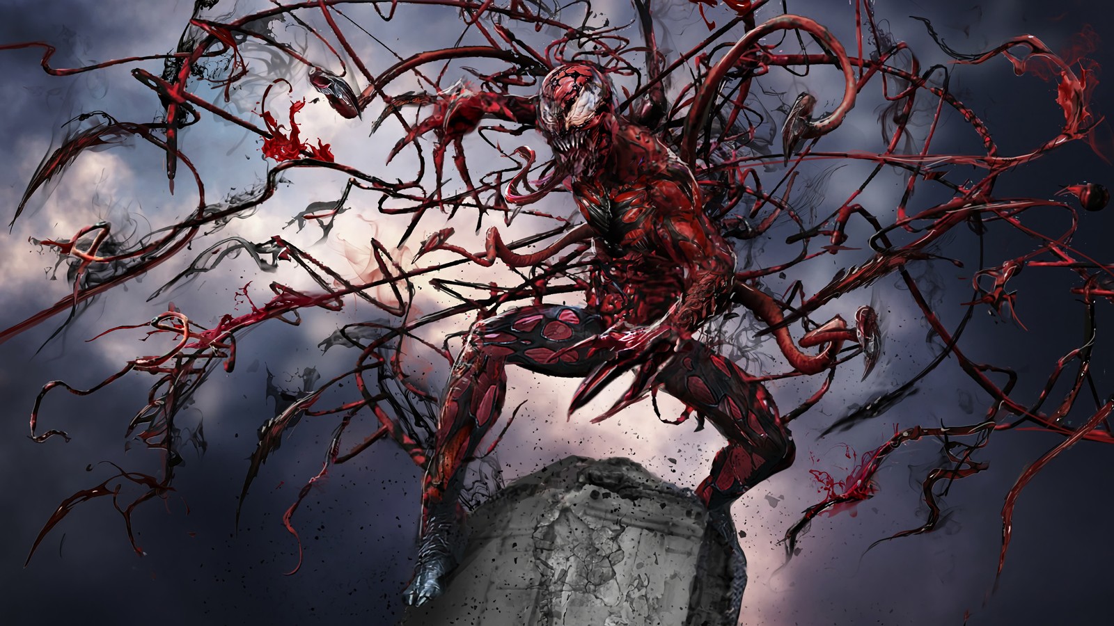 Крупный план человека с пауком на камне (carnage, marvel comics, комиксы)