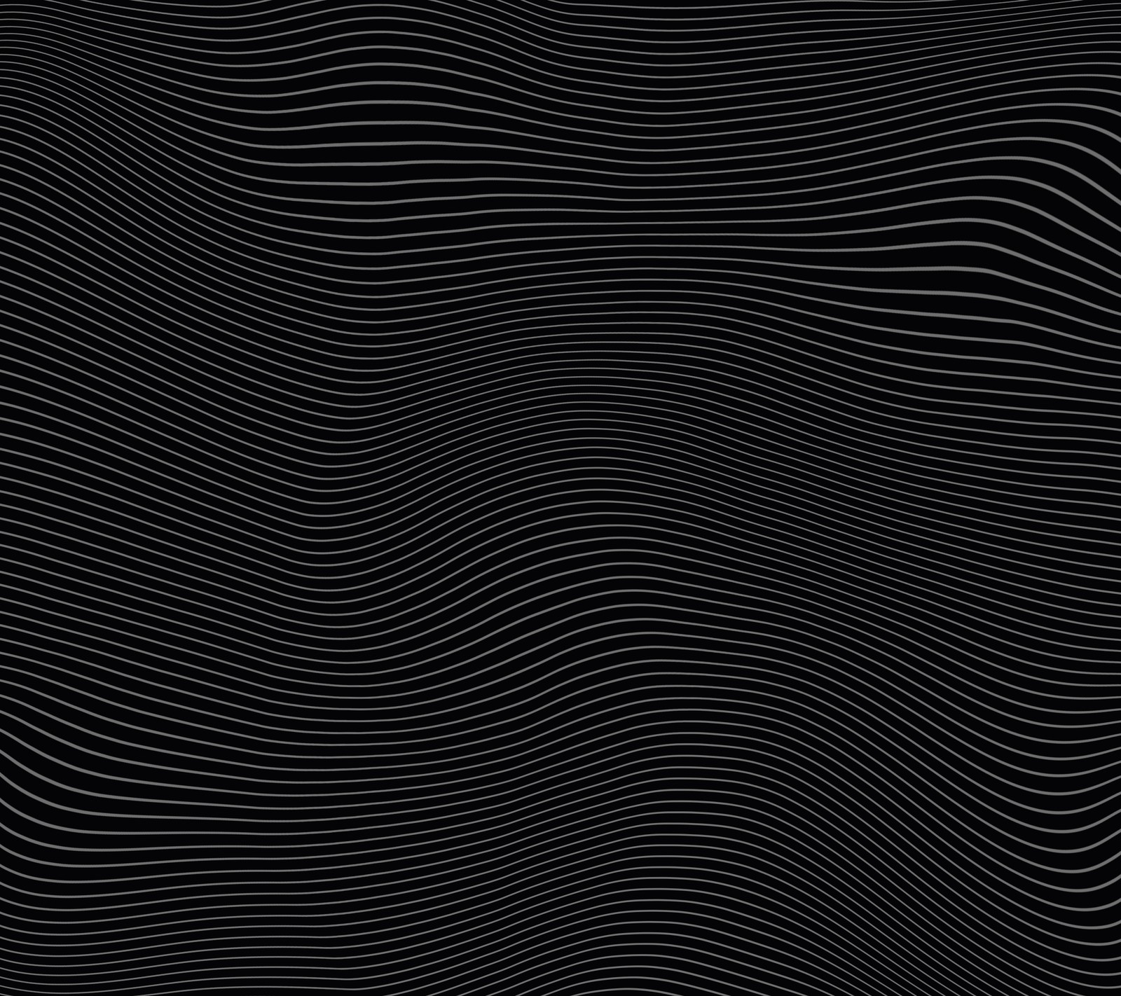 A black and white image of a wavy pattern (abstract, black, design, grey, line)