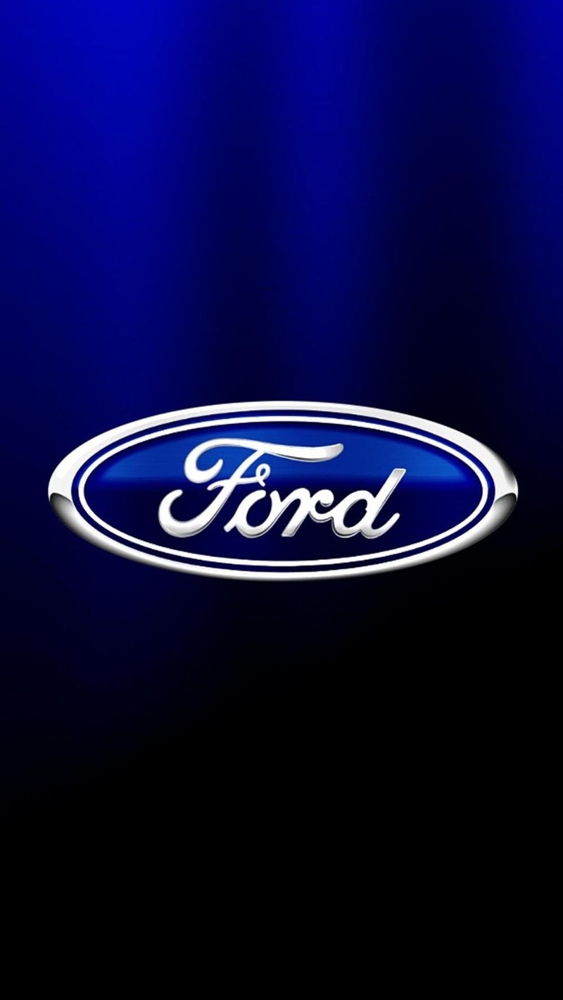 Крупный план синего логотипа ford на черном фоне (ford, логотип)