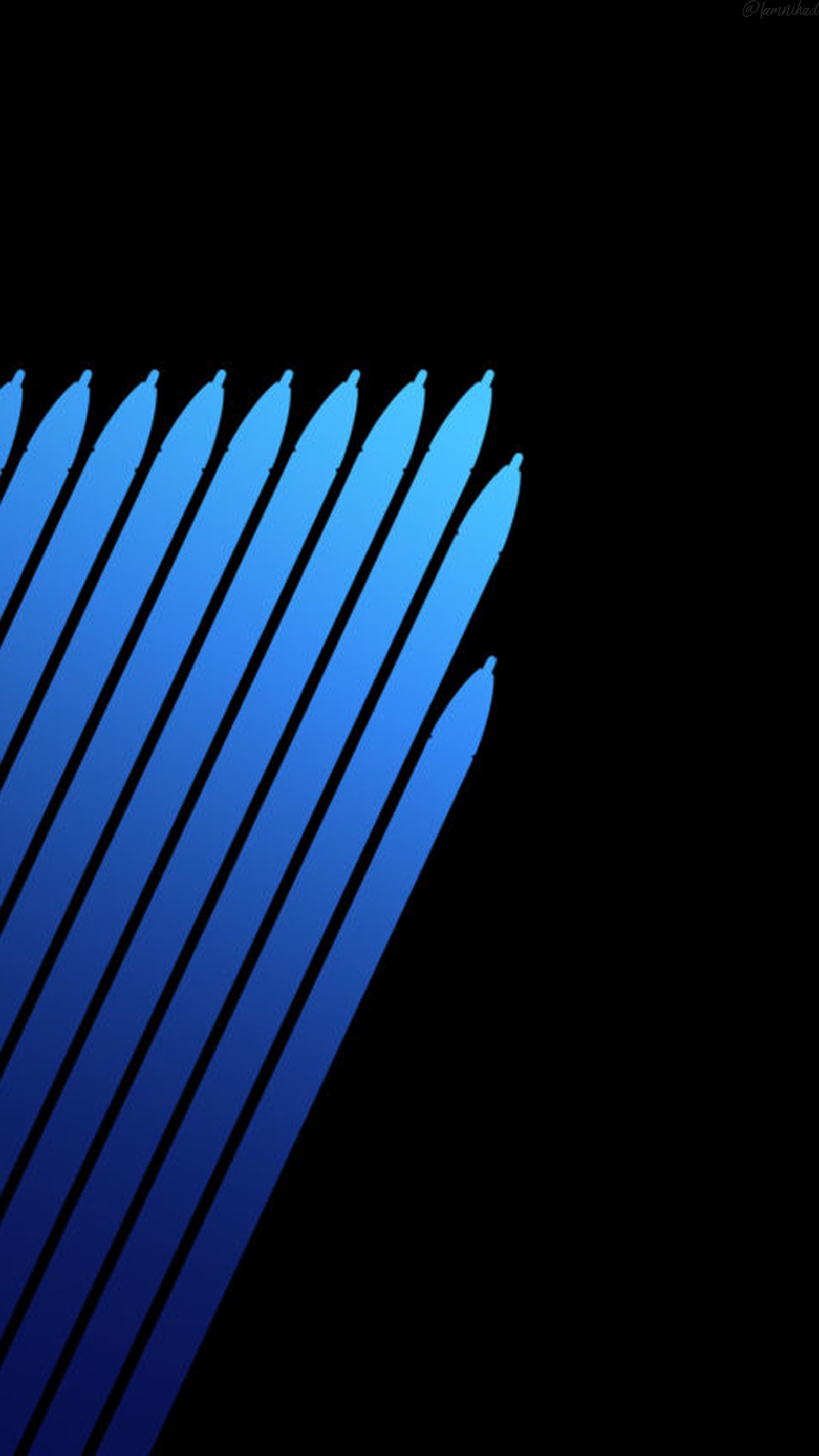 A close up of a blue and black logo with a black background (iphone6, note 4, note 5, note 7, s6)