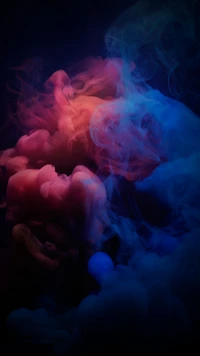 Abstract Dark Smoke with Red and Blue Hues