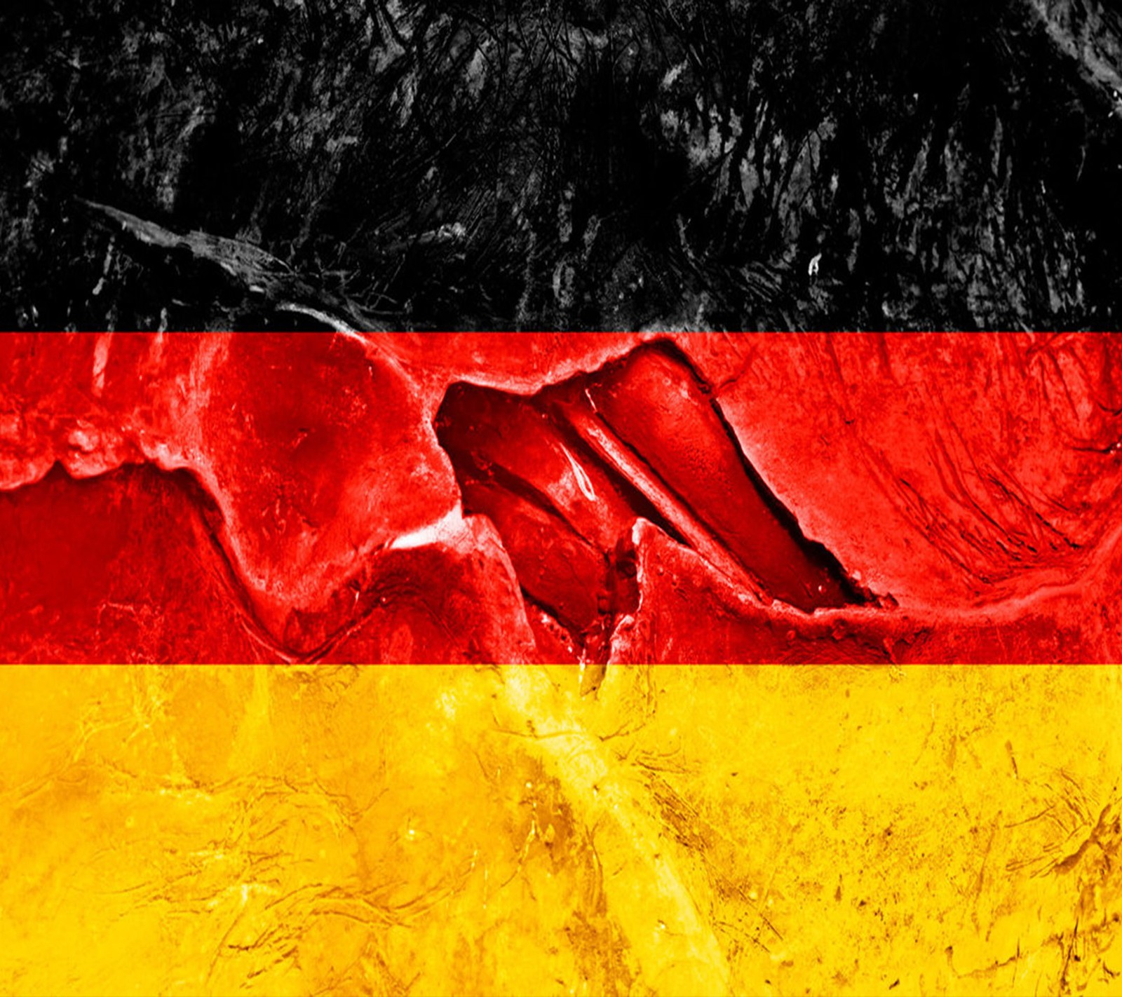 Un gros plan d'une peinture d'un drapeau rouge et jaune (drapeau, allemagne, zedgeoktober)