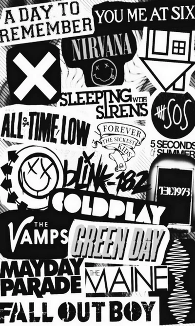 bands, coldplay, fall out boy, green day, logo