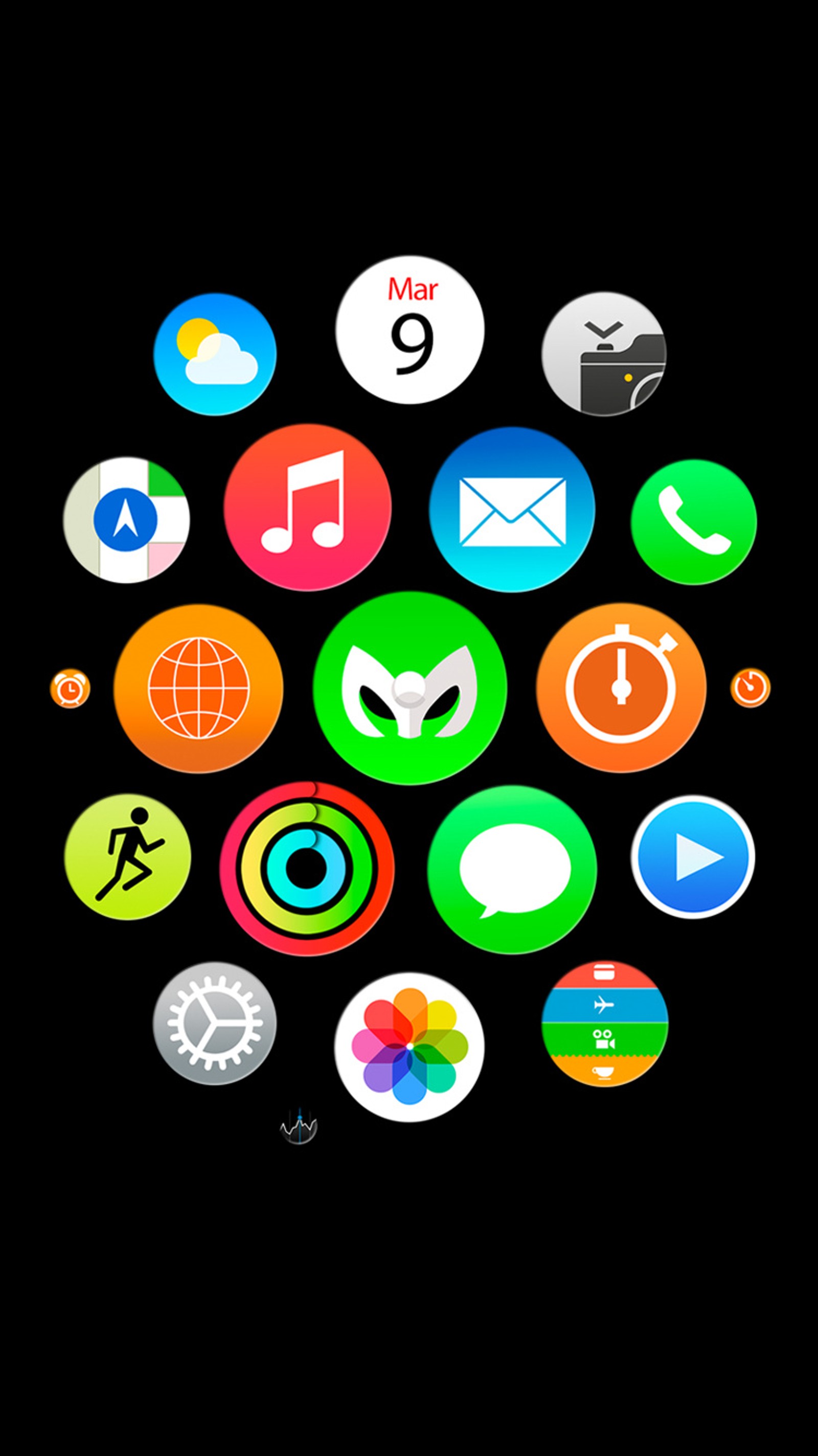 Download apple, black, homescreen, wallpaper, watch for free