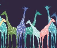 colors, giraffes wallpaper