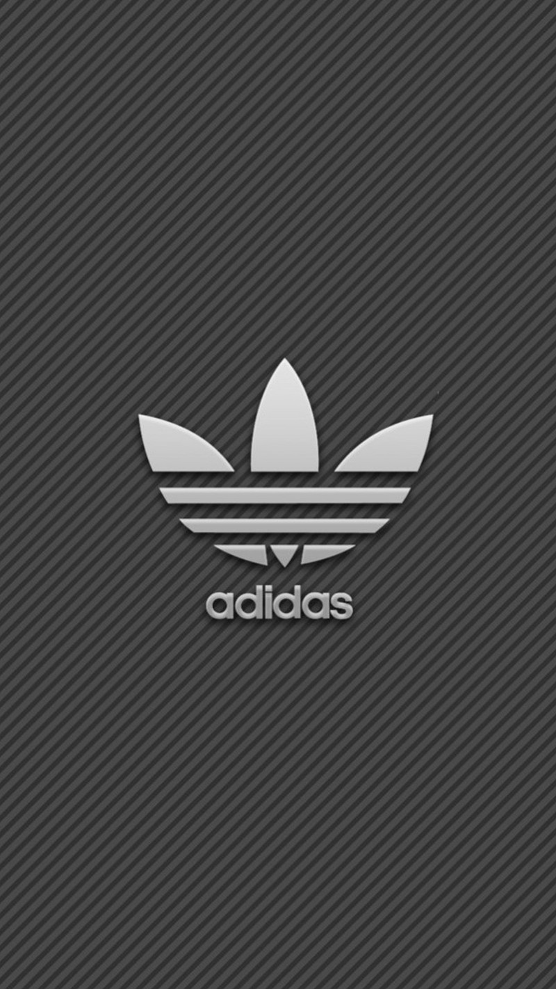 Черно-белые обои с белым логотипом adidas (чёрный, логотип, обои)