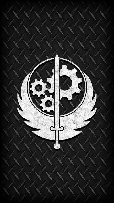 Brotherhood of Steel Emblem with Sword and Gears