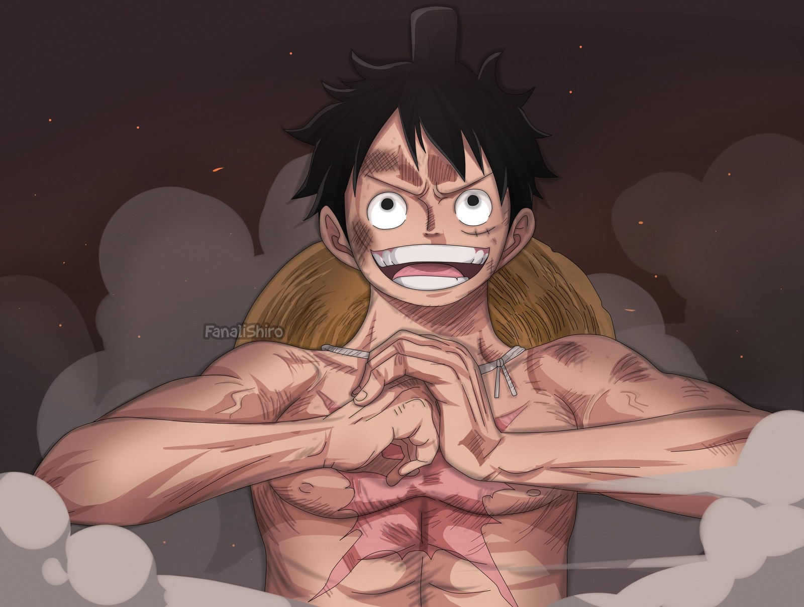 Скачать обои аниме, anime, капитан, luffy, ван пис