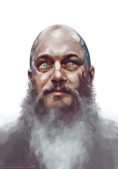 Ragnar: The Viking Warrior with Piercing Blue Eyes