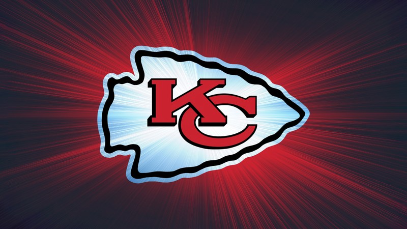 Логотип kansas chiefs на красном и синем фоне (канзас сити чиз, kansas city chiefs, логотип, команда нфл, команда американского футбола)