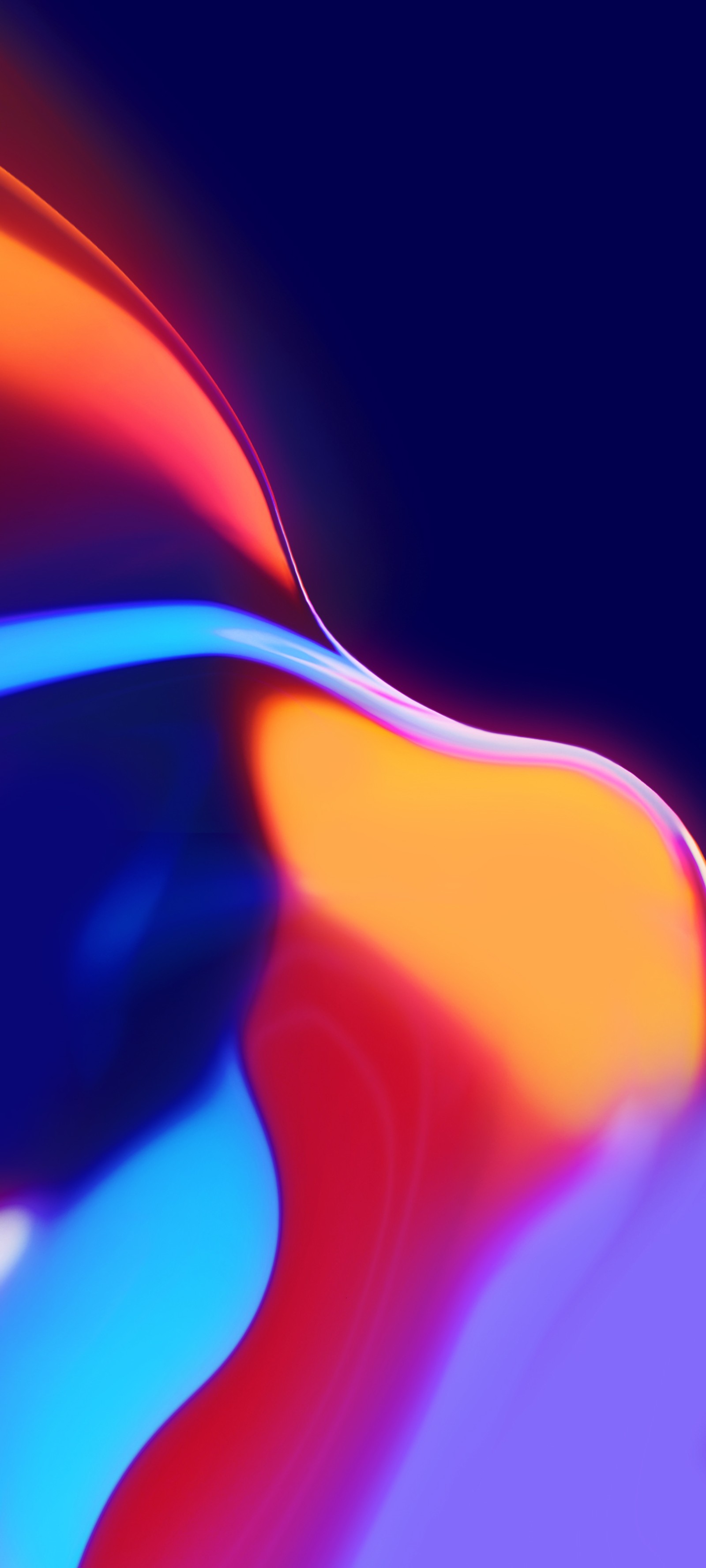 A close up of a cell phone with a blurry background (neon, wave, waves, orange, digital art)