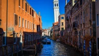 venice, rome, canal, waterway, water wallpaper