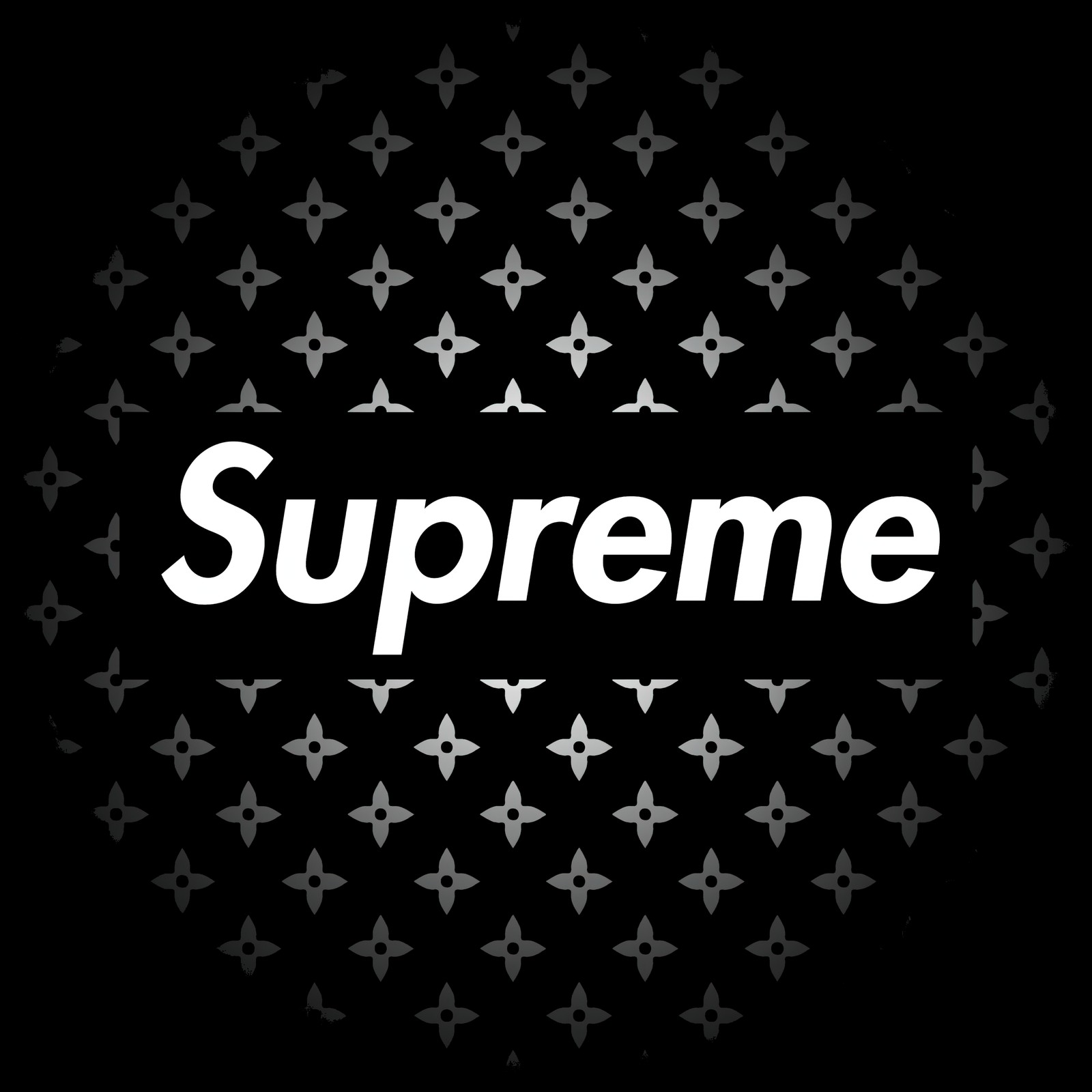 Logo de supreme sobre un fondo negro con estrellas (supreme, logotipo, fondo negro, oscuro negro, fondo de pantalla 4k)