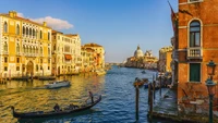 Scenic Grand Canal View with Gondolas and Historic Architecture