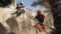 Basim participa en la batalla en Assassin's Creed Mirage