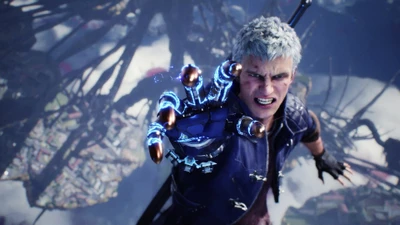 Nero libère son pouvoir dans une scène dramatique de Devil May Cry 5.